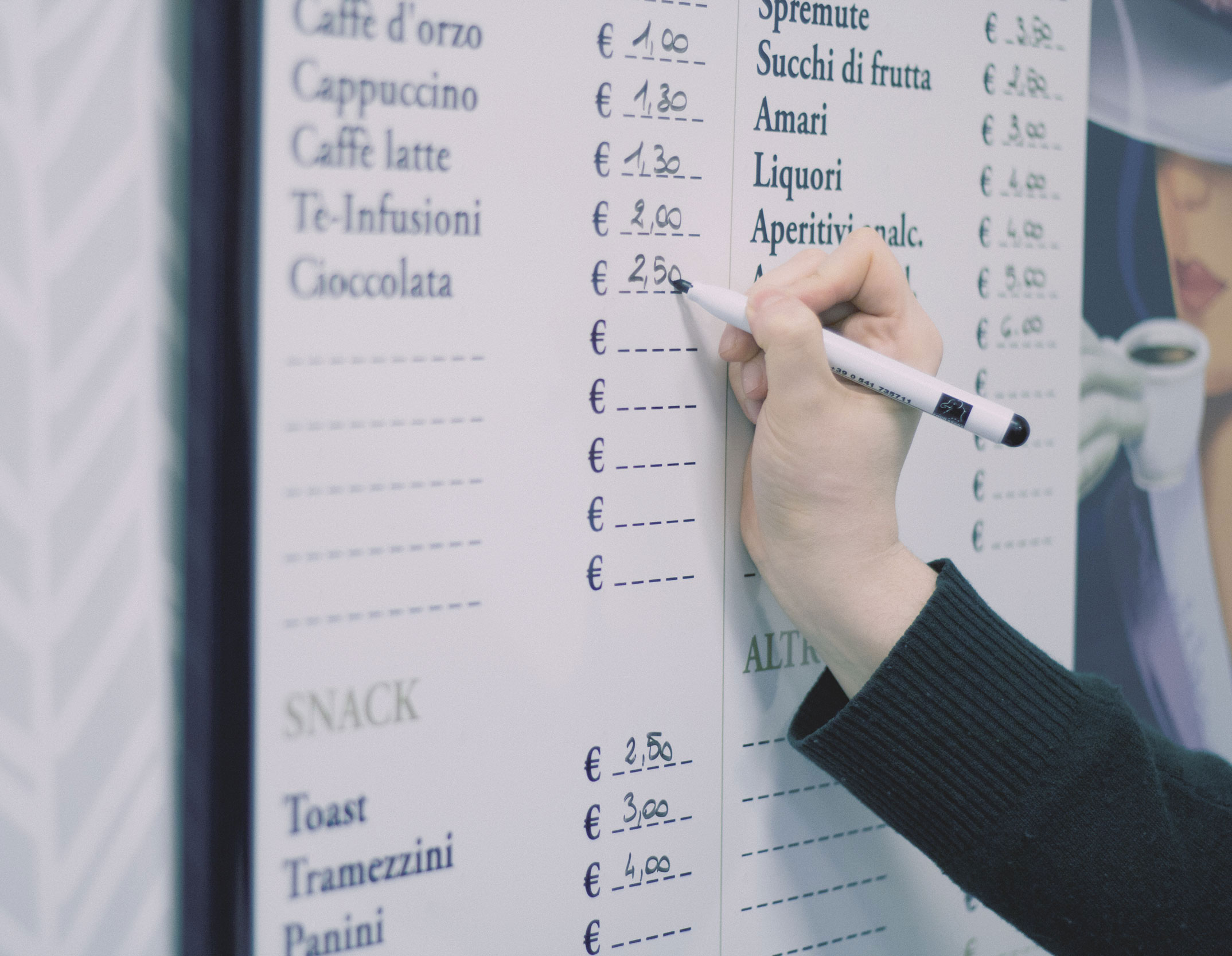 Listini personalizzati stampati in digitale
