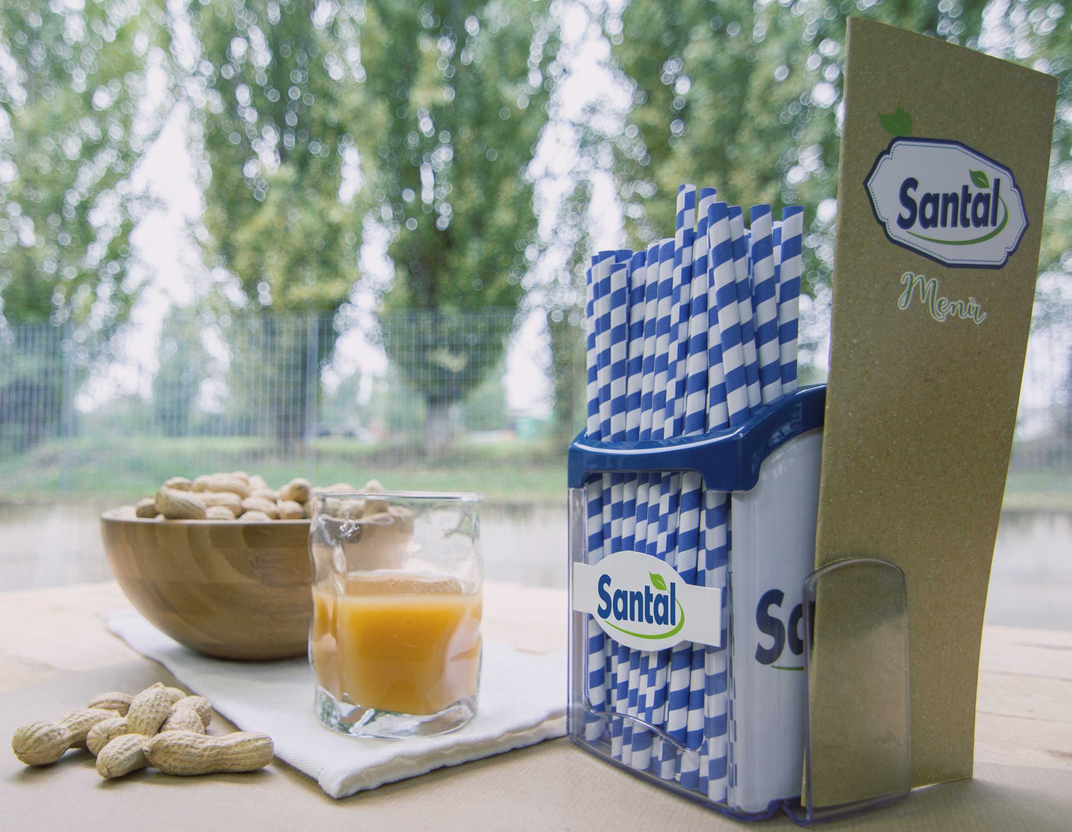 porta cannucce con porta salviette e aletta porta menu