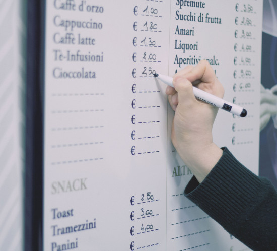 Personalised price list